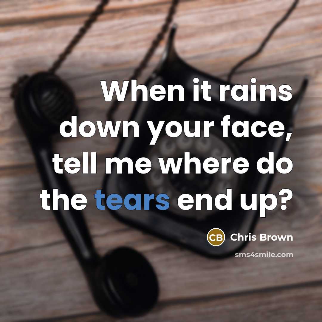 “When it rains down your face, tell me where do…” quote by Chris Brown