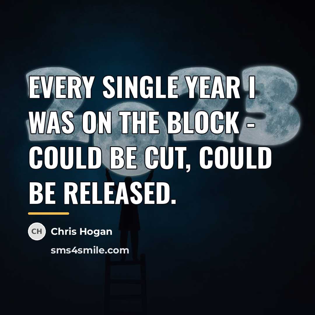 “Every single year I was on the block - could…” quote by Chris Hogan