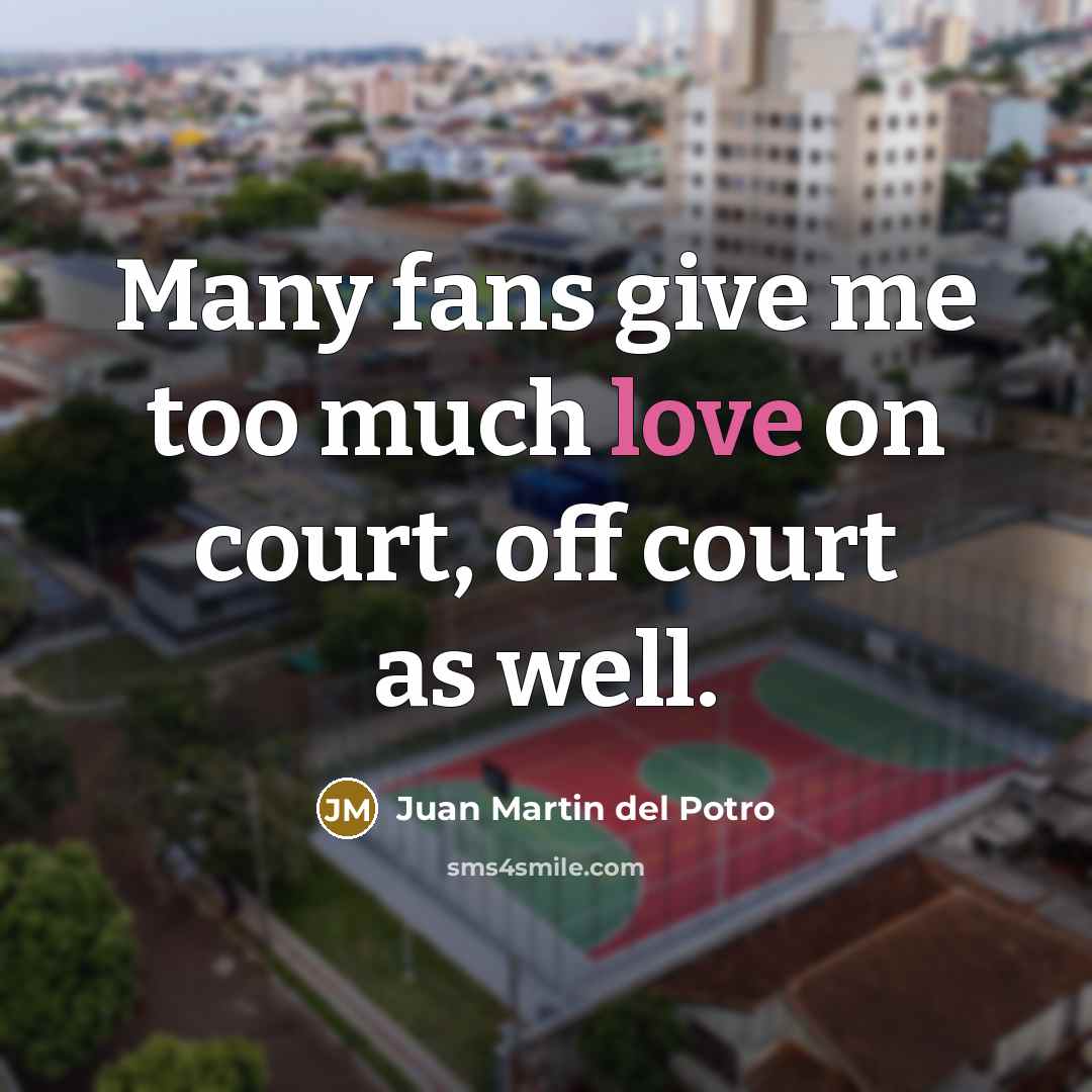 “Many fans give me too much love on court, off…” quote by Juan Martin del Potro