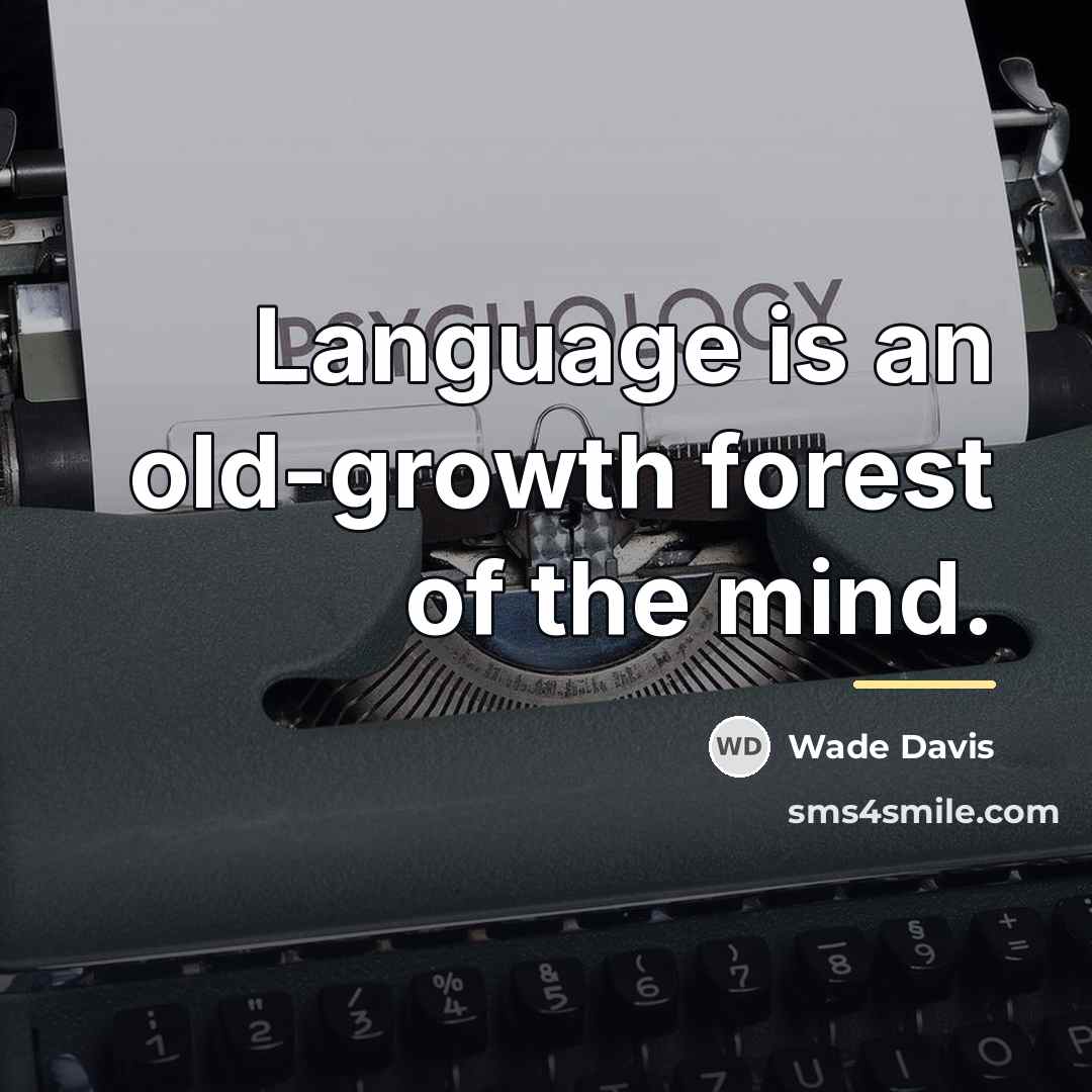 “Language is an old-growth forest of the mind.…” quote by Wade Davis