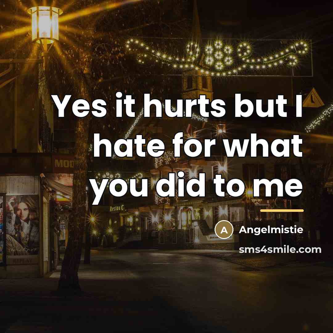 “Yes it hurts but I hate for what you did…” quote by Angelmistie