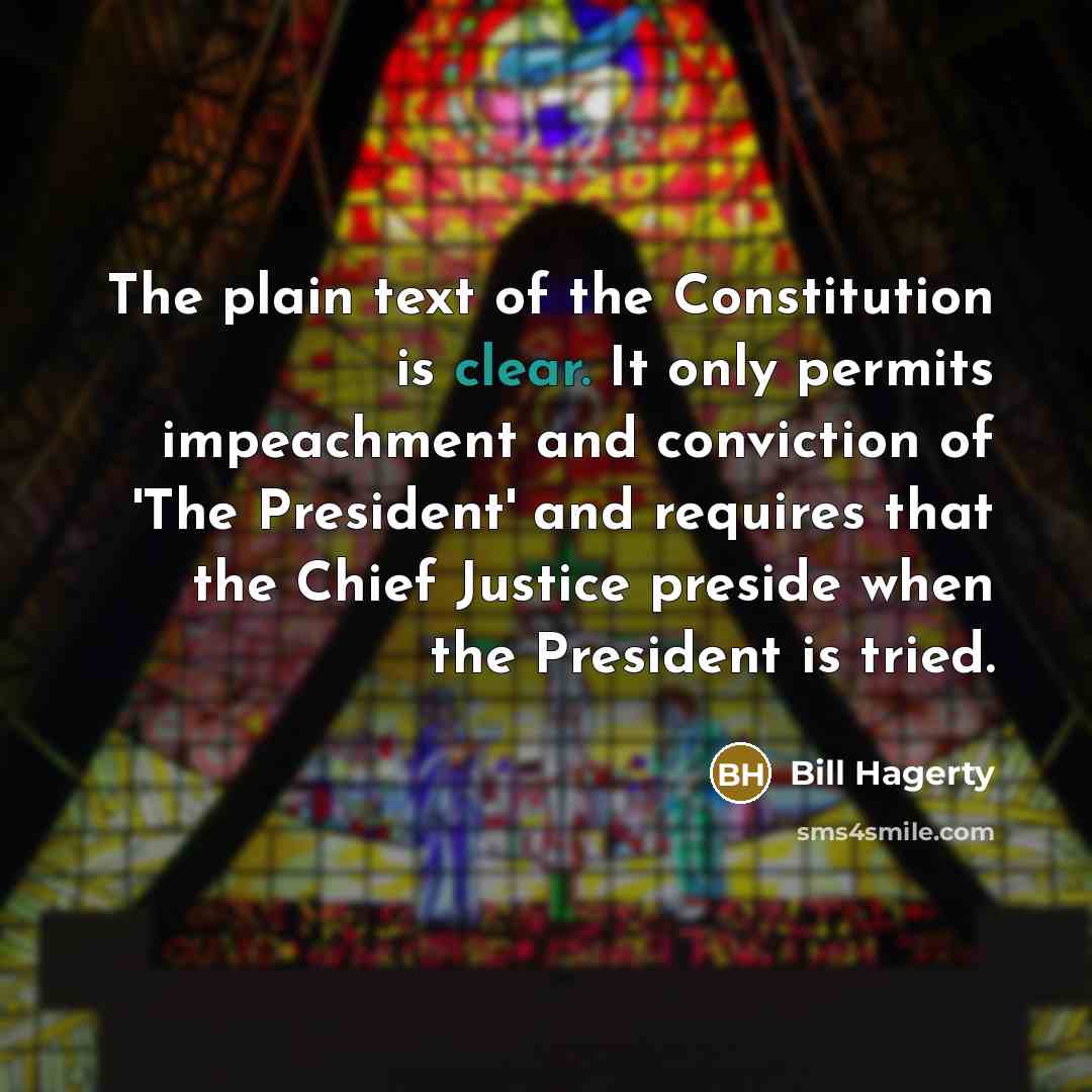 “The plain text of the Constitution is clear. It only…” quote by Bill Hagerty