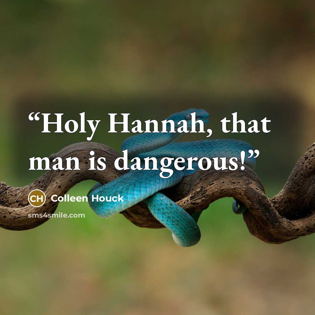 “Holy Hannah, that man is dangerous!” quote by Colleen Houck