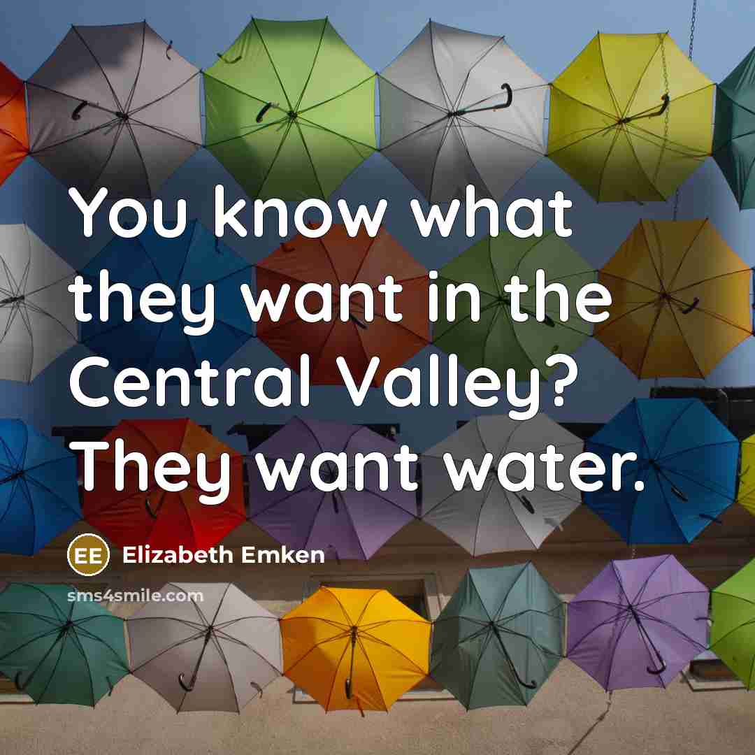 “You know what they want in the Central Valley? They…” quote by Elizabeth Emken