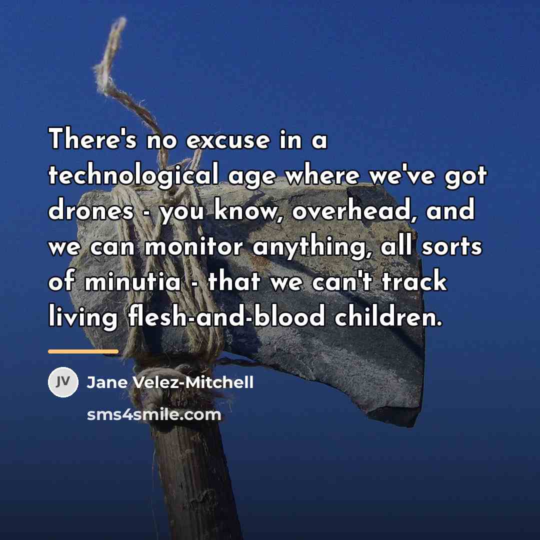 “There's no excuse in a technological age where we've got…” quote by Jane Velez-Mitchell