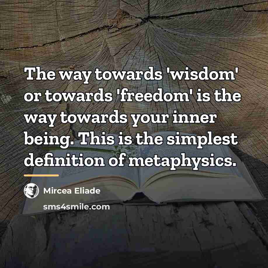 “The way towards 'wisdom' or towards 'freedom' is the way…” quote by Mircea Eliade