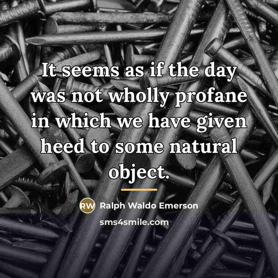 “It seems as if the day was not wholly profane…” quote by Ralph Waldo Emerson