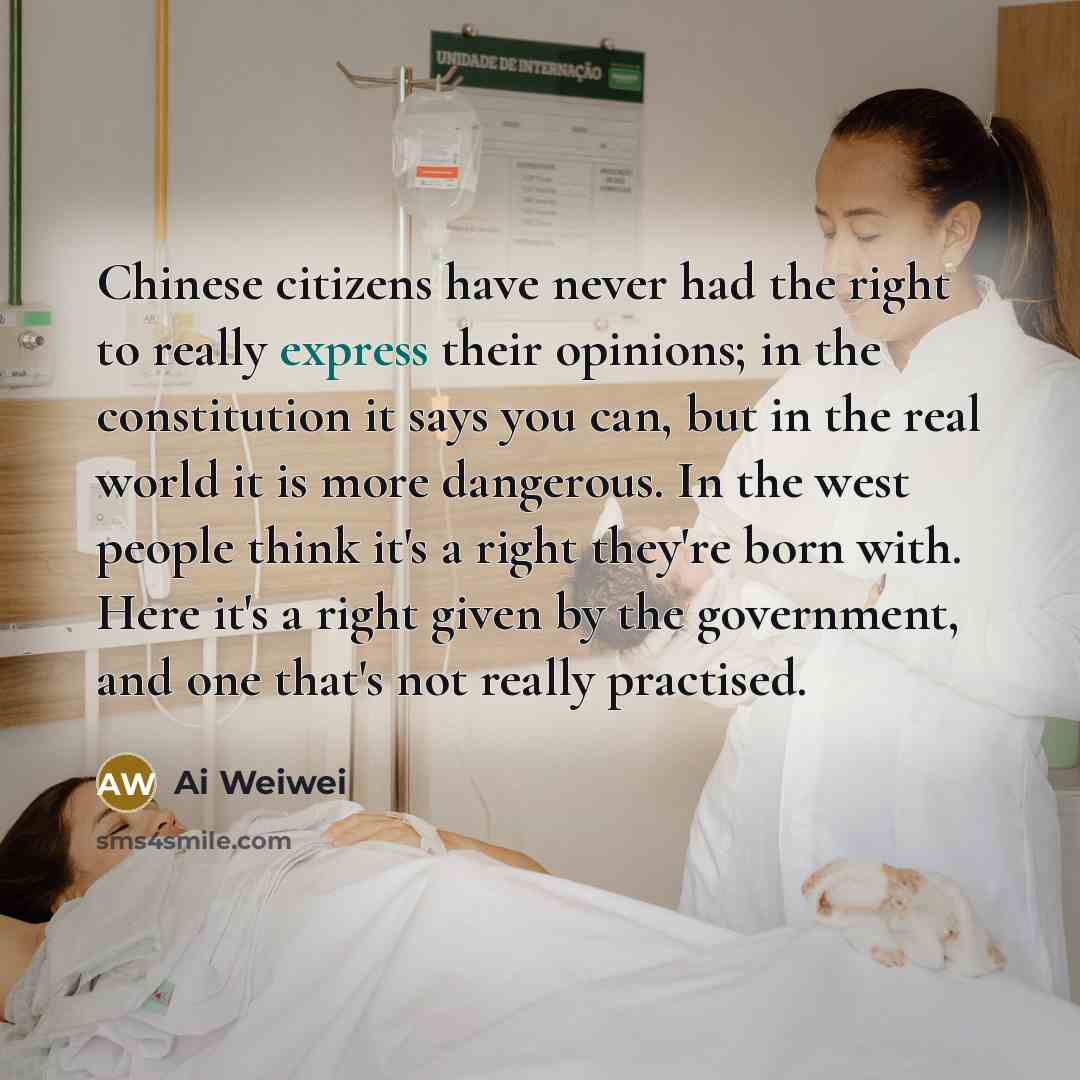 “Chinese citizens have never had the right to really express…” quote by Ai Weiwei