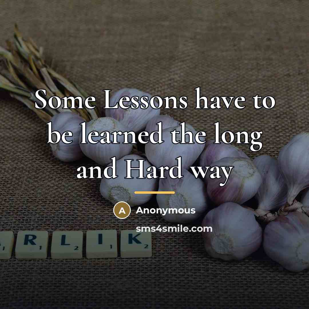 “Some Lessons have to be learned the long and Hard…” quote by Anonymous