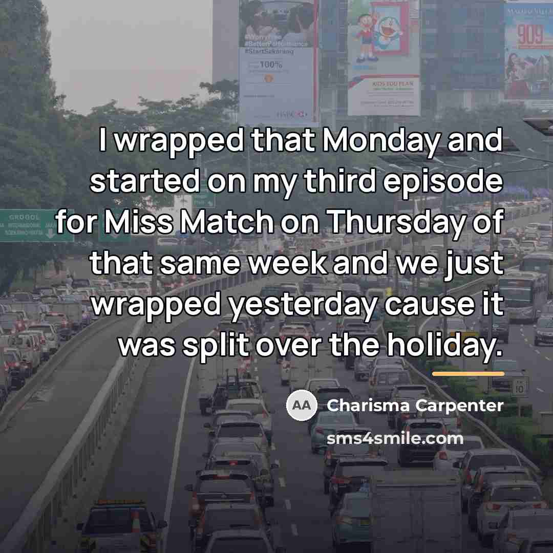 “I wrapped that Monday and started on my third episode…” quote by Charisma Carpenter