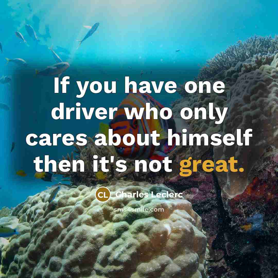 “If you have one driver who only cares about himself…” quote by Charles Leclerc