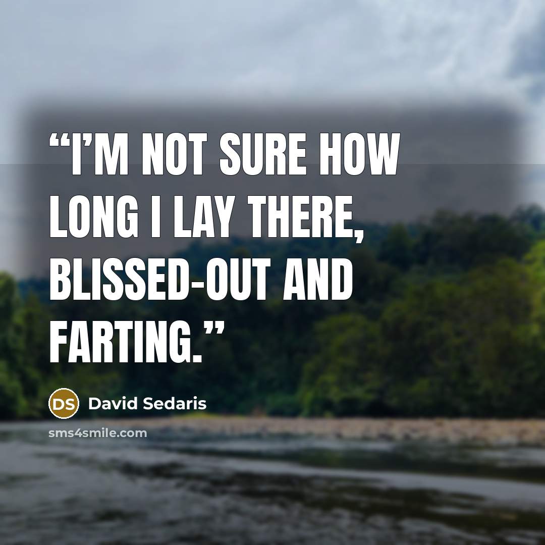 “I’m not sure how long I lay there, blissed-out and farting.” quote by David Sedaris