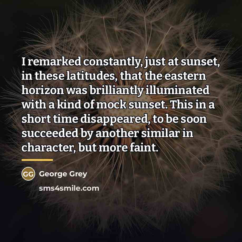 “I remarked constantly, just at sunset, in these latitudes, that…” quote by George Grey