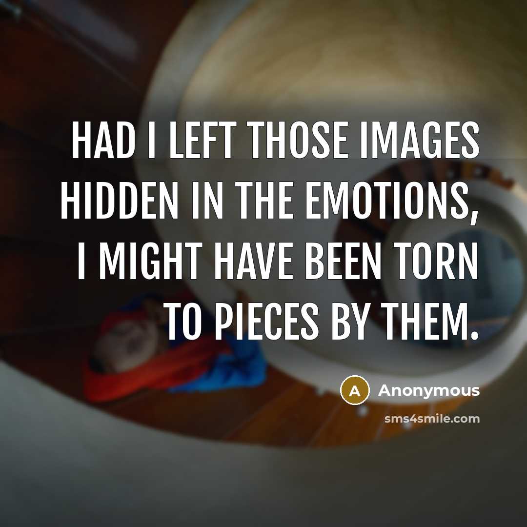 “Had I left those images hidden in the emotions, I…” quote by Anonymous
