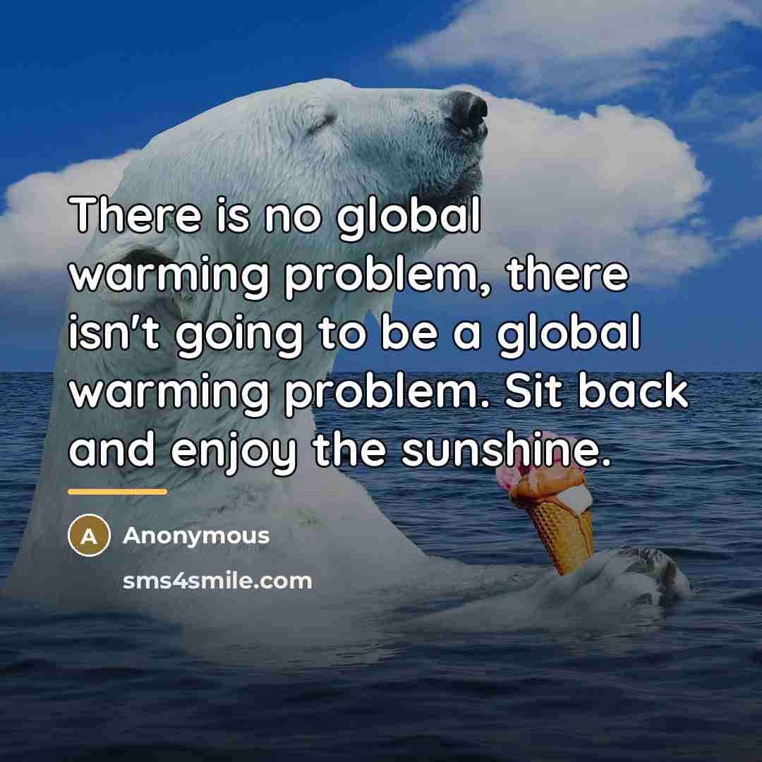 “There is no global warming problem, there isn't going to…” quote by Anonymous