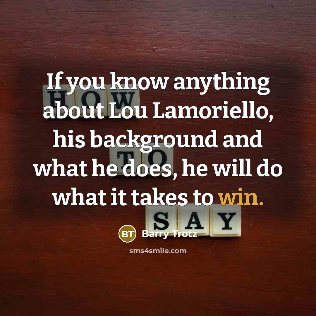 “If you know anything about Lou Lamoriello, his background and…” quote by Barry Trotz