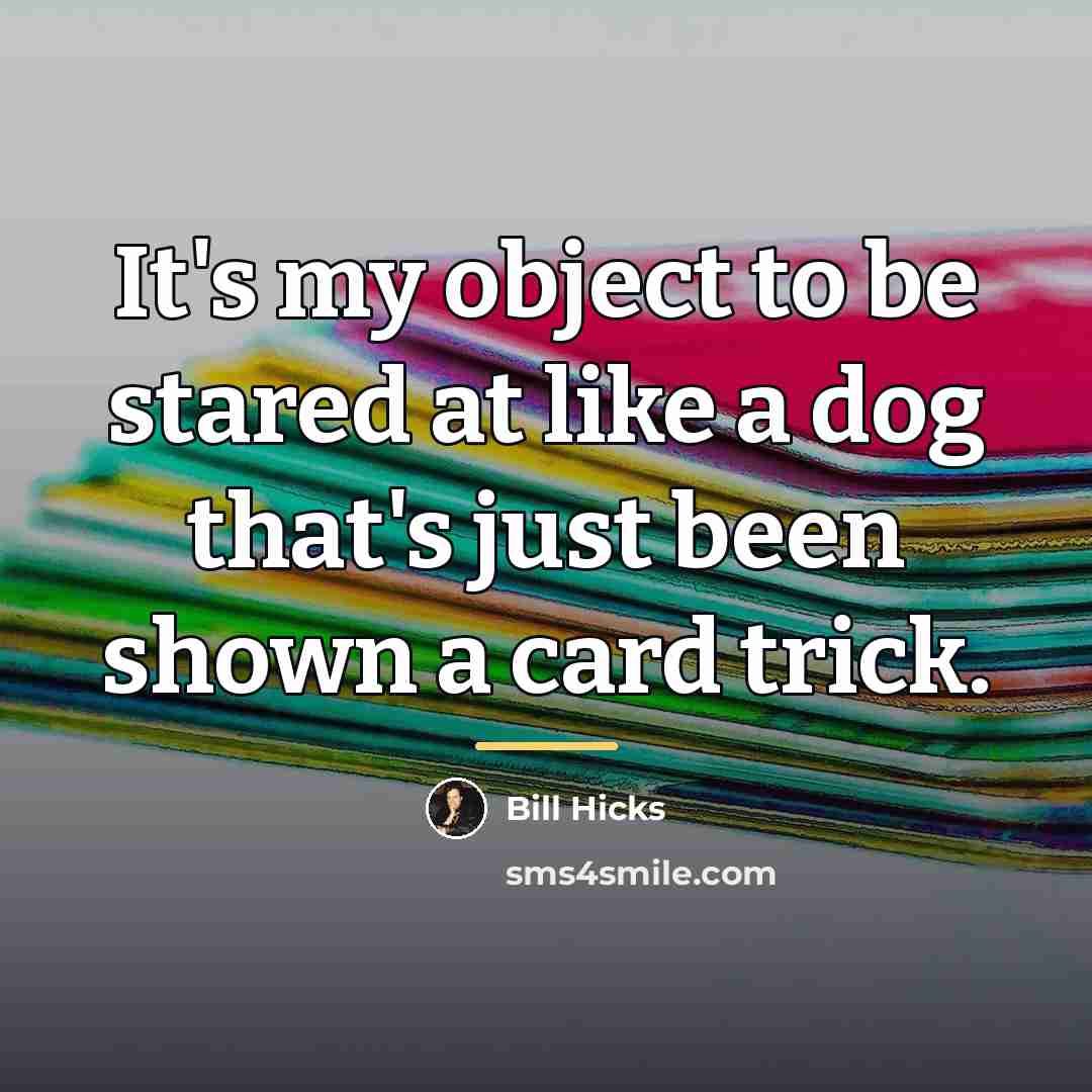 “It's my object to be stared at like a dog…” quote by Bill Hicks