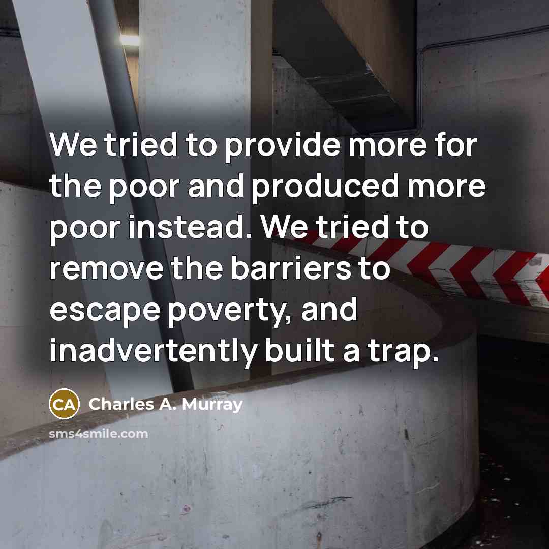 “We tried to provide more for the poor and produced…” quote by Charles A. Murray