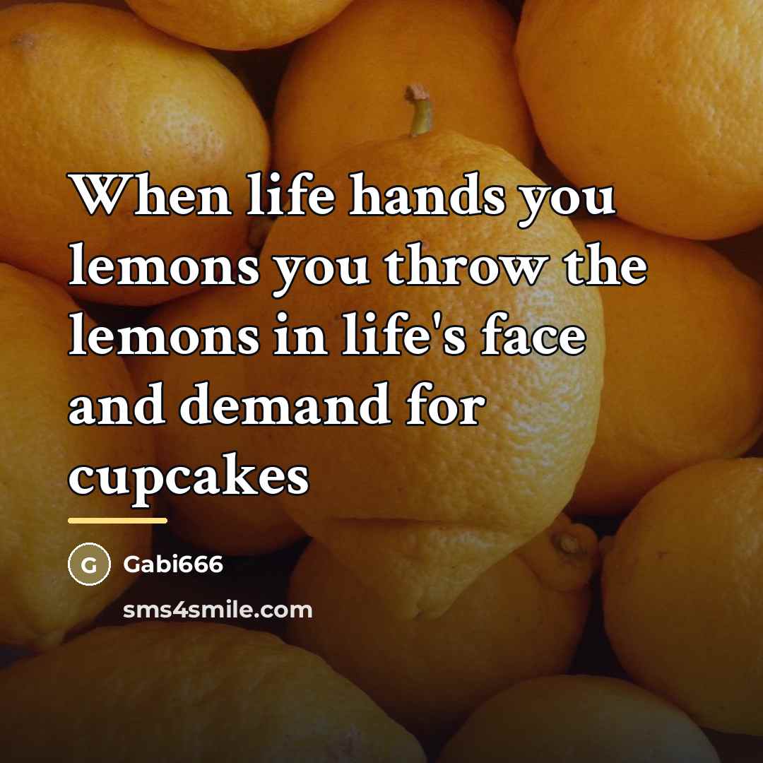 “When life hands you lemons you throw the lemons in…” quote by Gabi666