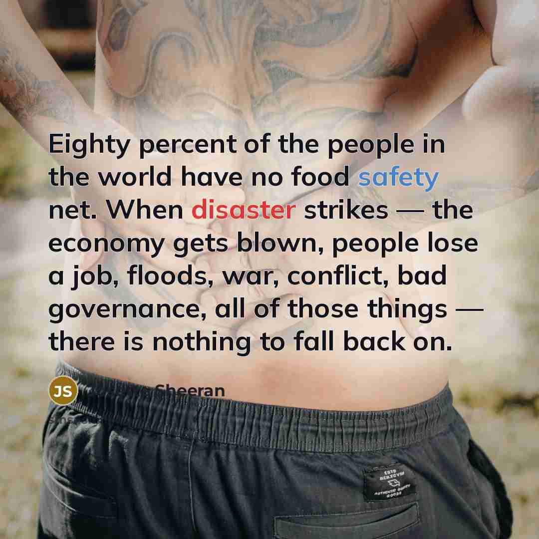 “Eighty percent of the people in the world have no…” quote by Josette Sheeran