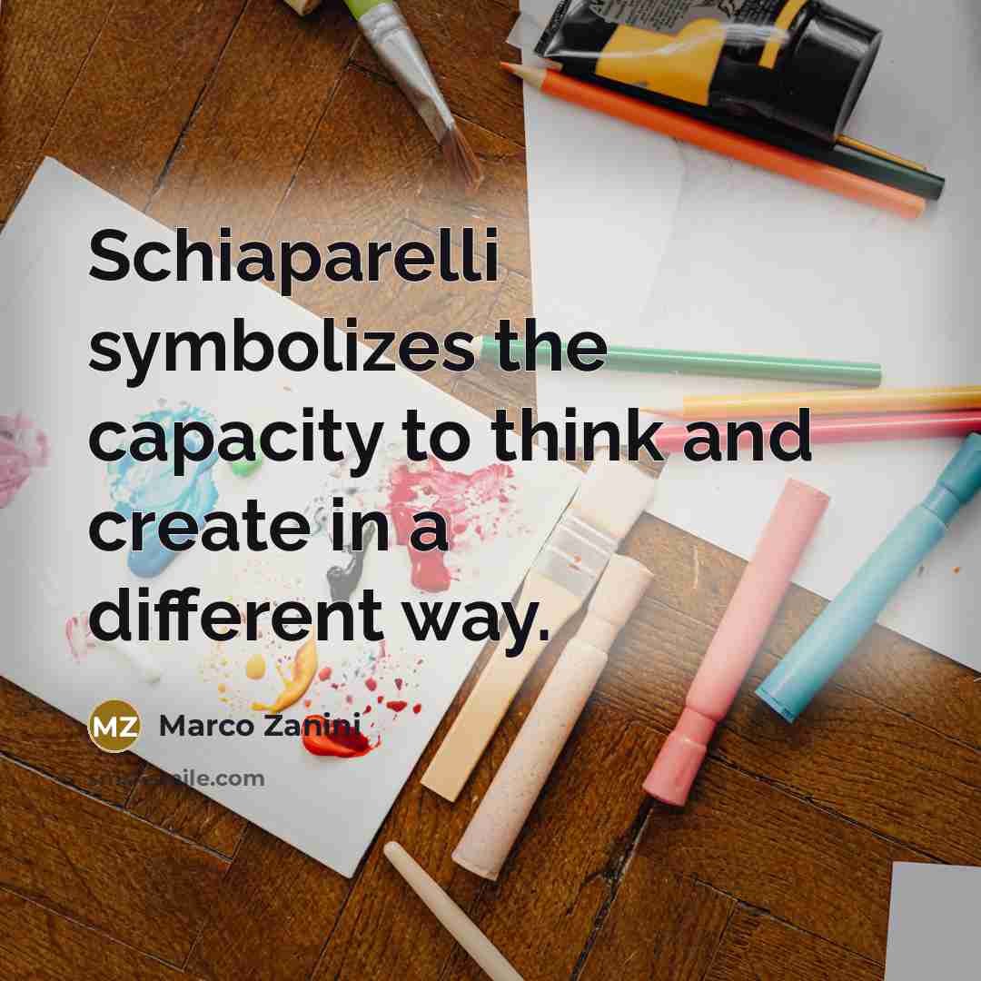 “Schiaparelli symbolizes the capacity to think and create in a…” quote by Marco Zanini