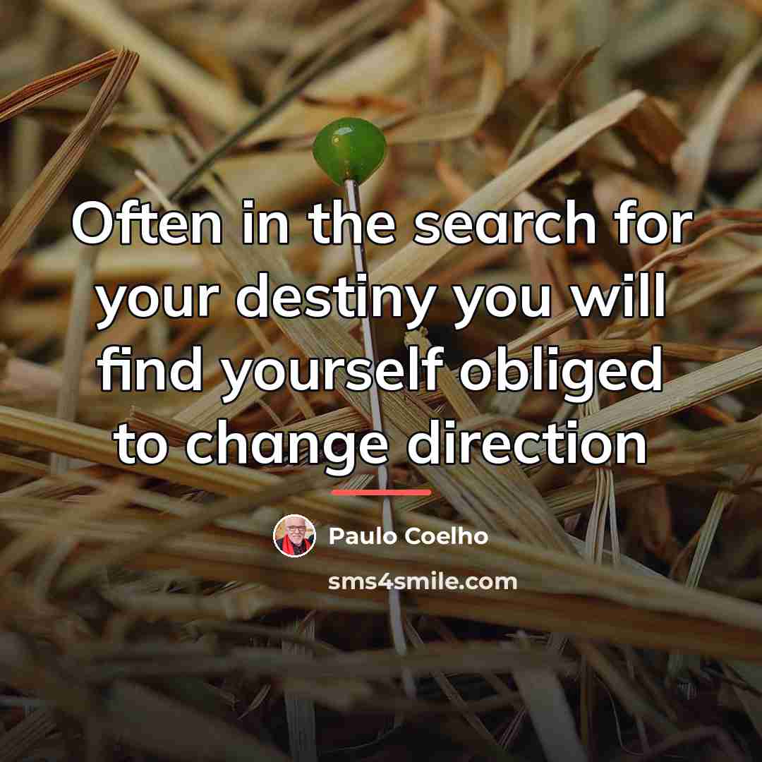 “Often in the search for your destiny you will find…” quote by Paulo Coelho