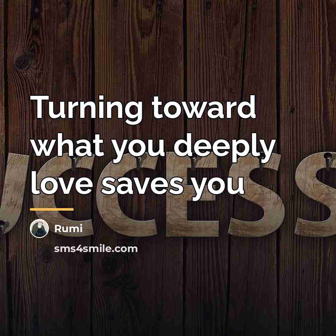“Turning toward what you deeply love saves you…” quote by Rumi