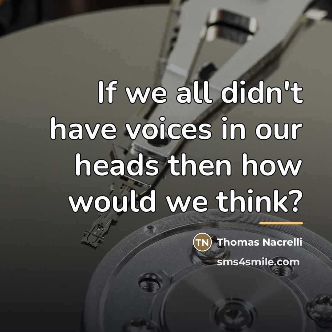 “If we all didn't have voices in our heads then…” quote by Thomas Nacrelli
