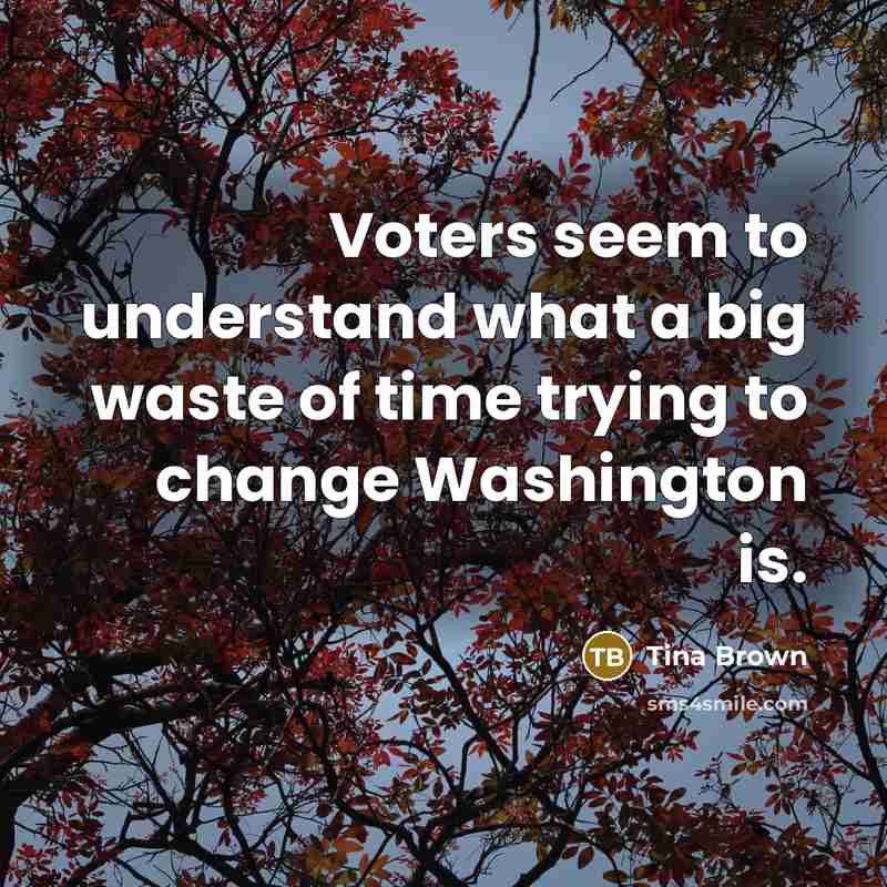 “Voters seem to understand what a big waste of time…” quote by Tina Brown