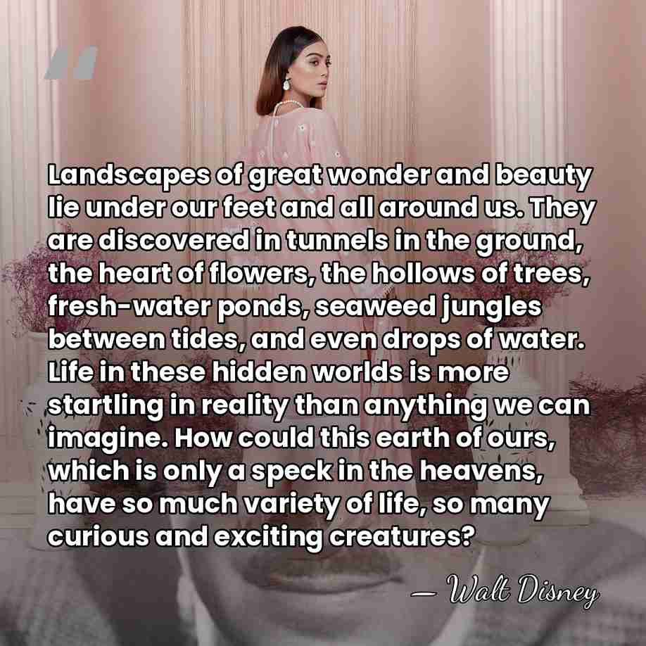 Landscapes of great wonder and beauty lie under our feet and all&hellip; - Walt Disney