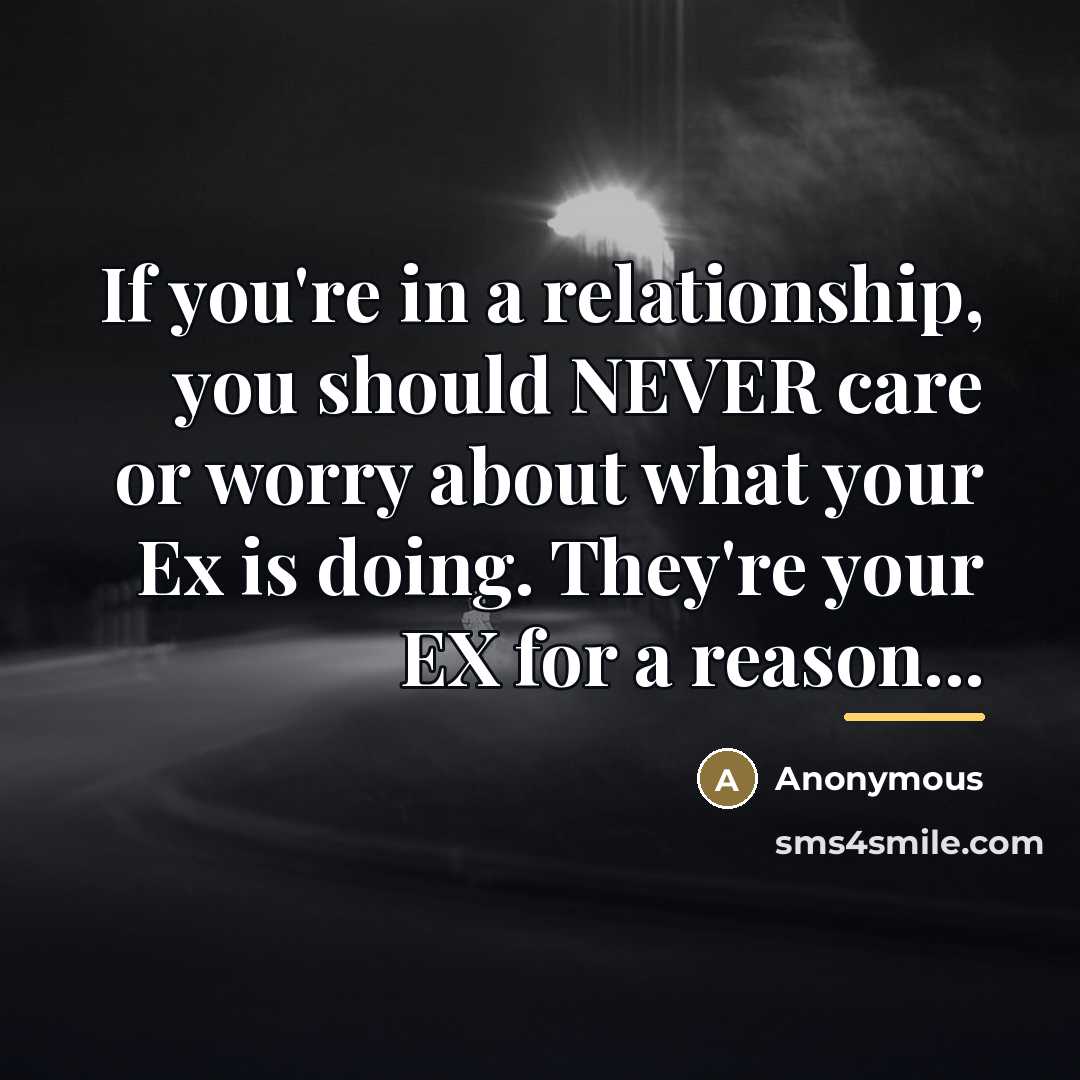 “If you're in a relationship, you should NEVER care or…” quote by Anonymous