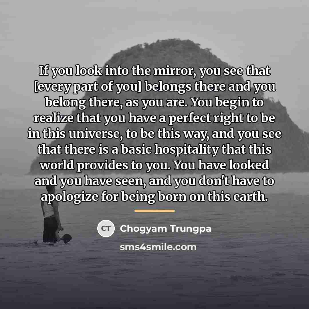 “If you look into the mirror, you see that [every…” quote by Chogyam Trungpa