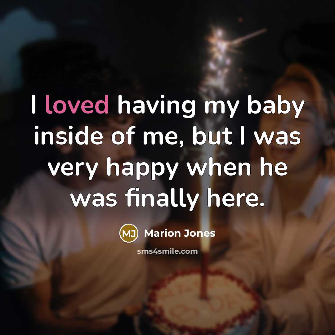 “I loved having my baby inside of me, but I…” quote by Marion Jones