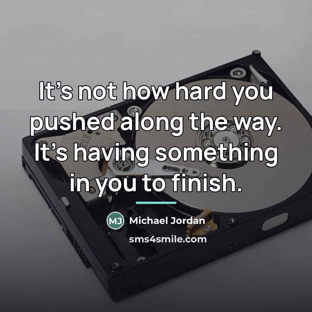 “It's not how hard you pushed along the way. It's…” quote by Michael Jordan