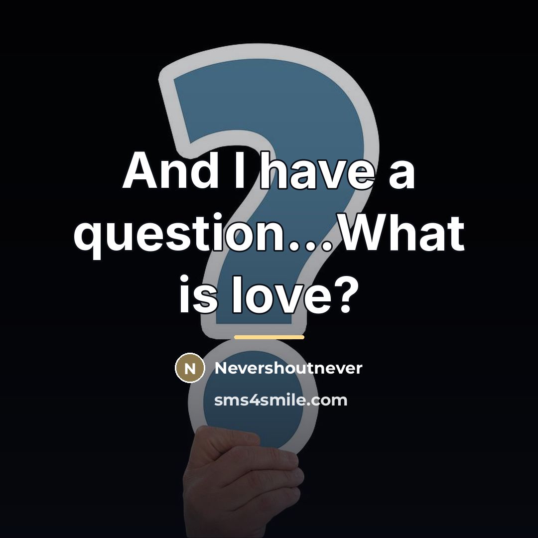 “And I have a question...What is love?…” quote by Nevershoutnever