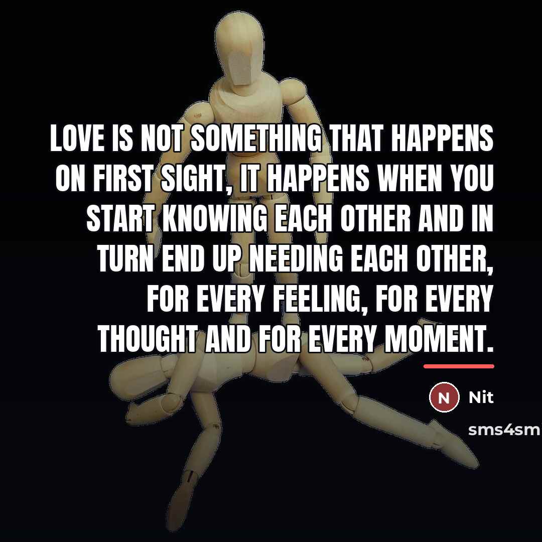“Love is not something that happens on first sight, it…” quote by Nit