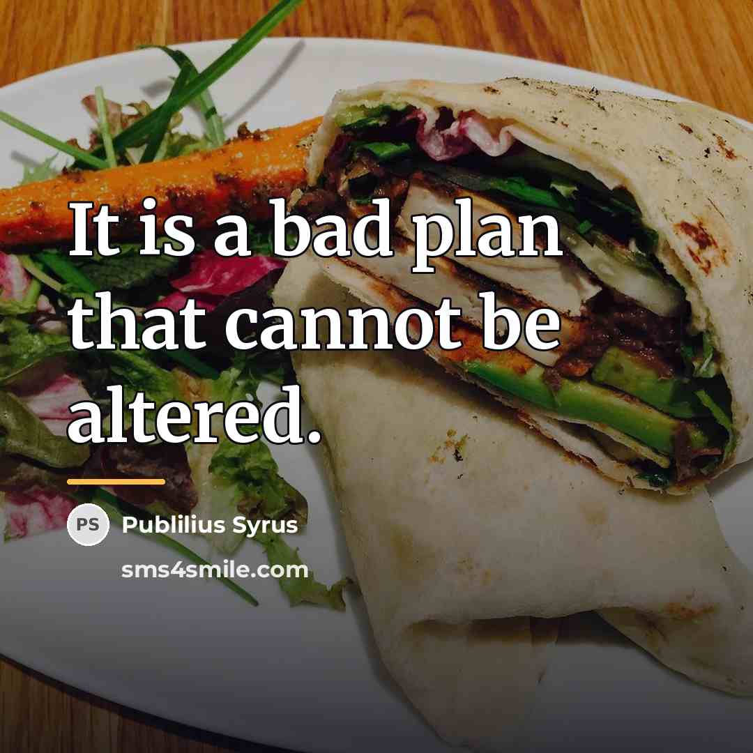 “It is a bad plan that cannot be altered.…” quote by Publilius Syrus