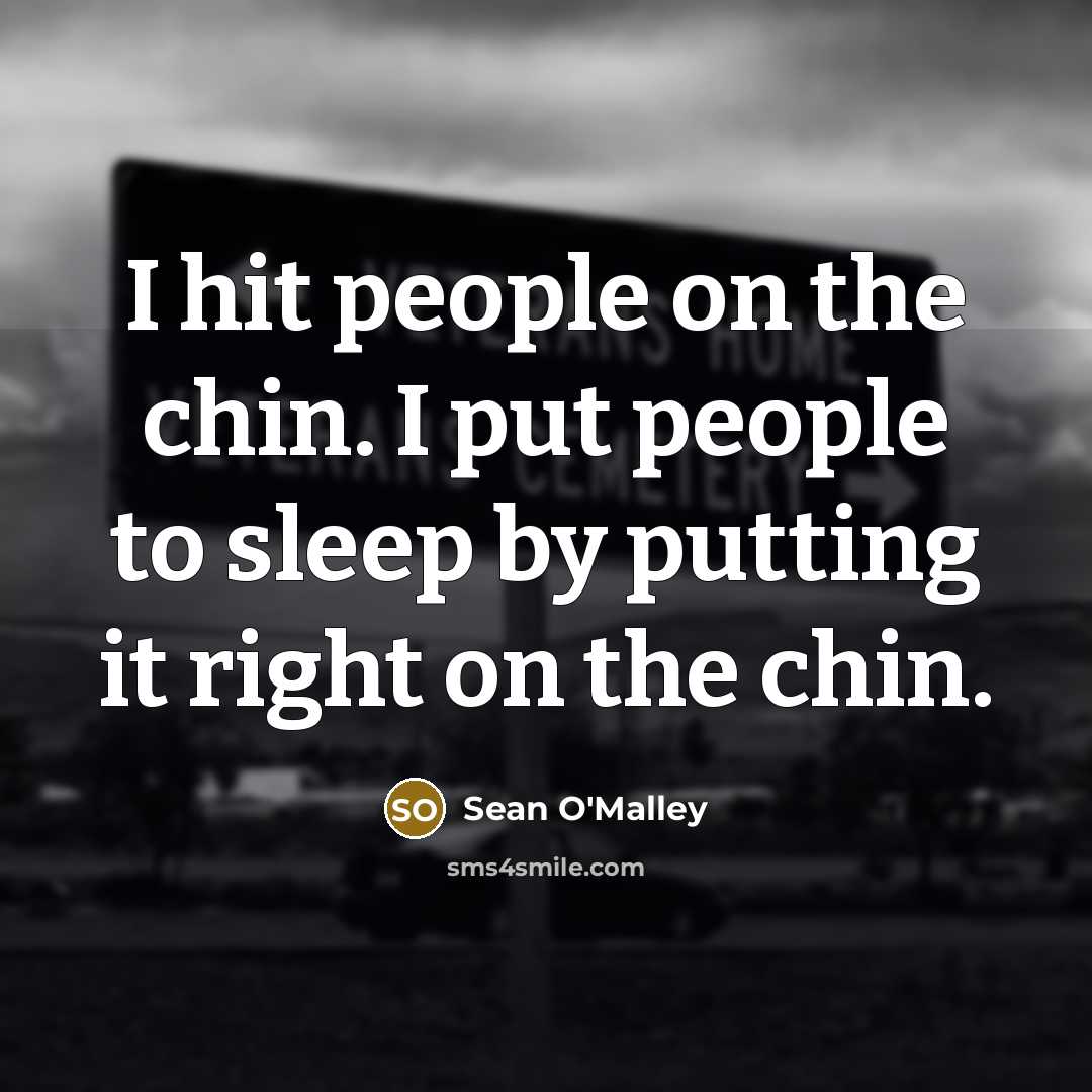 “I hit people on the chin. I put people to…” quote by Sean O'Malley