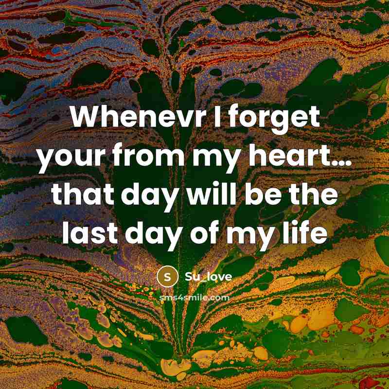 “Whenevr I forget your from my heart… that day will be the last day of my life” quote by Su_love