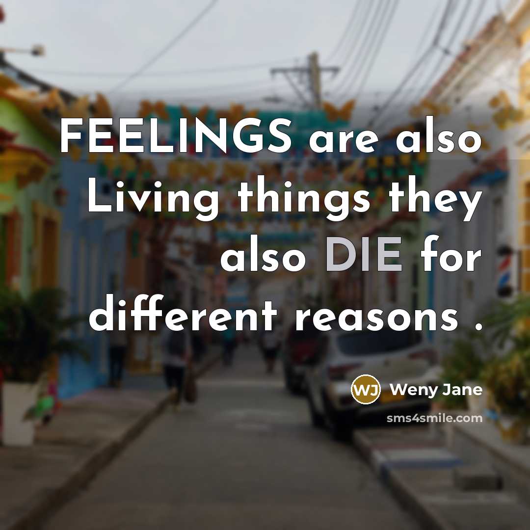 “FEELINGS are also Living things they also DIE for different reasons .” quote by Weny Jane