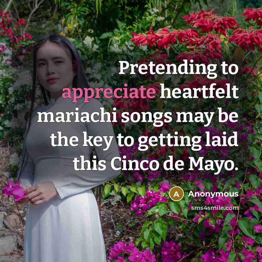 “Pretending to appreciate heartfelt mariachi songs may be the key…” quote by Anonymous