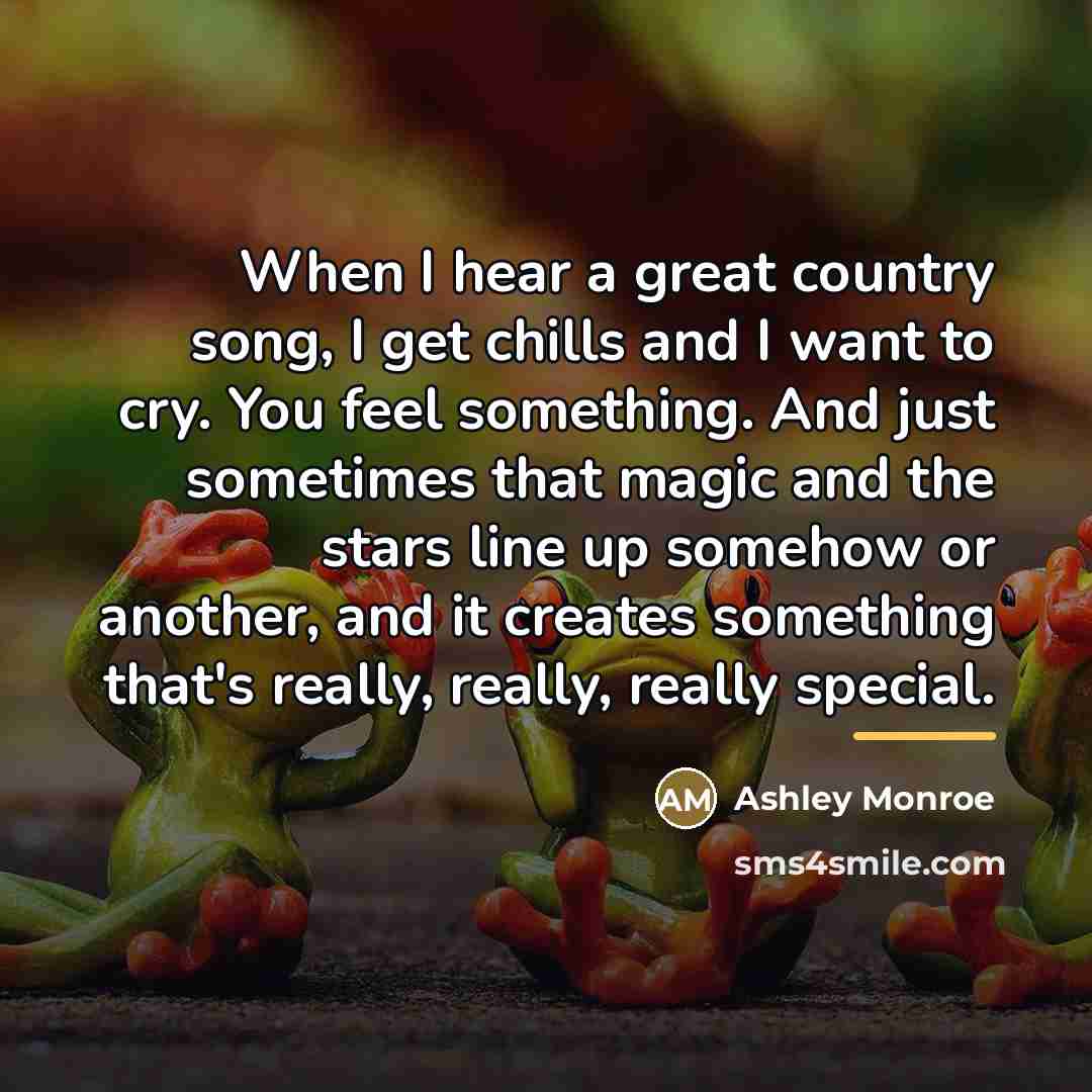 “When I hear a great country song, I get chills…” quote by Ashley Monroe