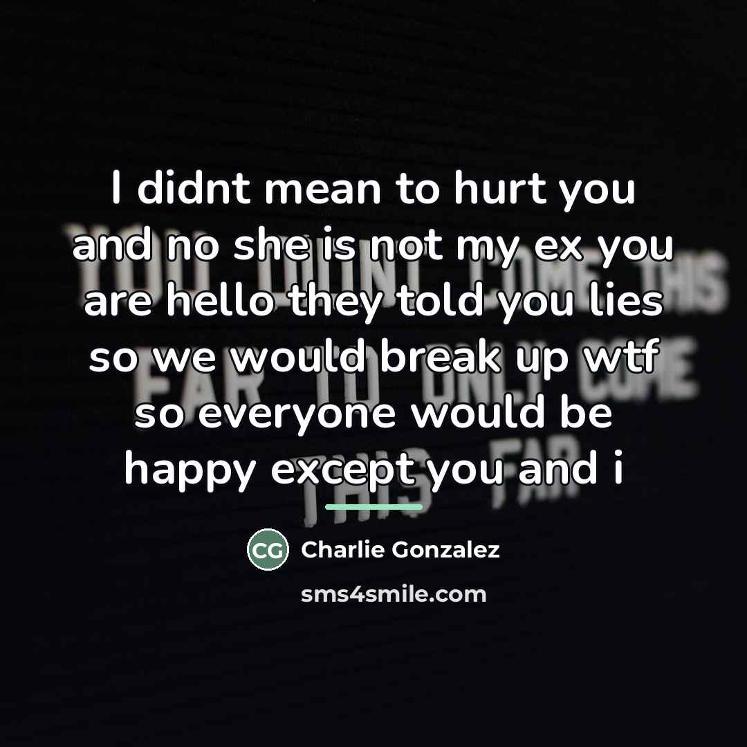 “I didnt mean to hurt you and no she is…” quote by Charlie Gonzalez
