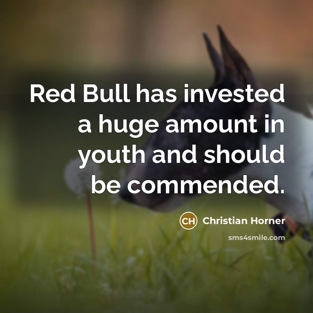 “Red Bull has invested a huge amount in youth and…” quote by Christian Horner
