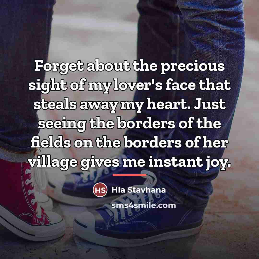 “Forget about the precious sight of my lover's face that…” quote by Hla Stavhana