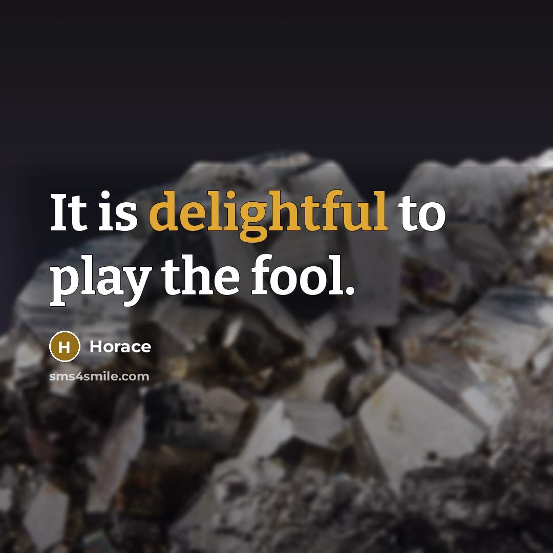 “It is delightful to play the fool.” quote by Horace