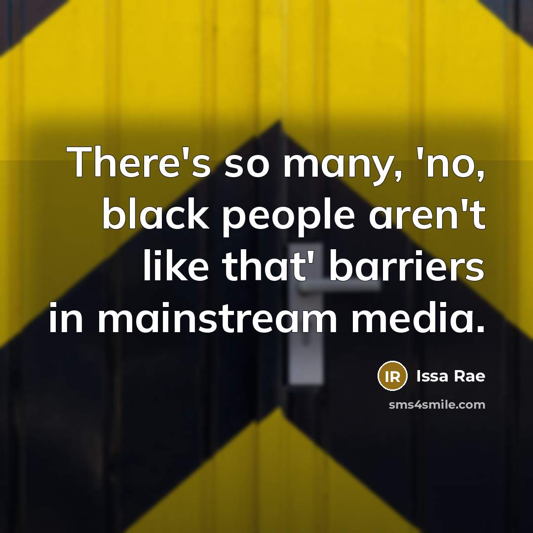 “There's so many, 'no, black people aren't like that' barriers…” quote by Issa Rae
