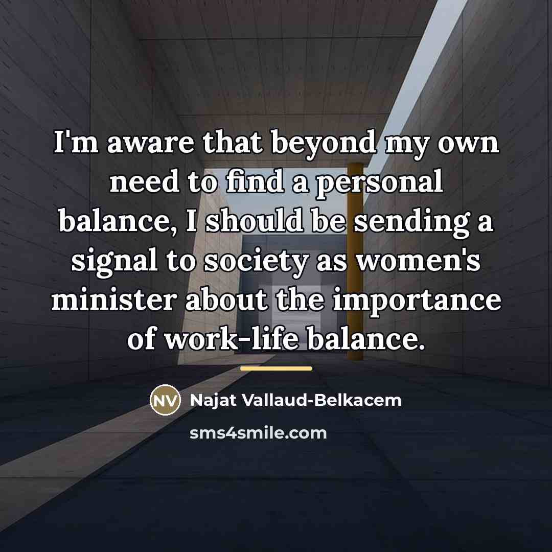 “I'm aware that beyond my own need to find a…” quote by Najat Vallaud-Belkacem