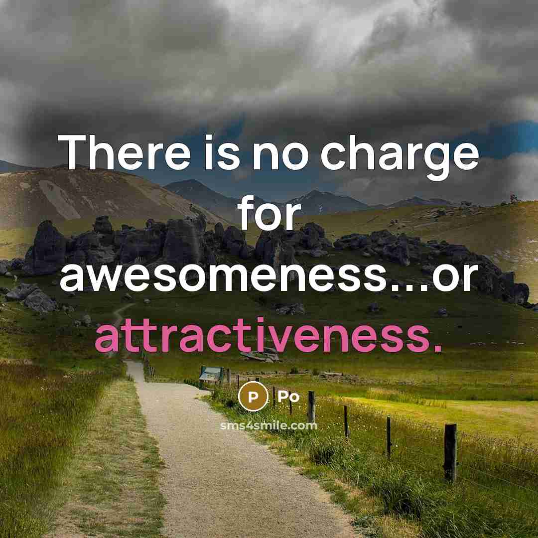 “There is no charge for awesomeness...or attractiveness.” quote by Po