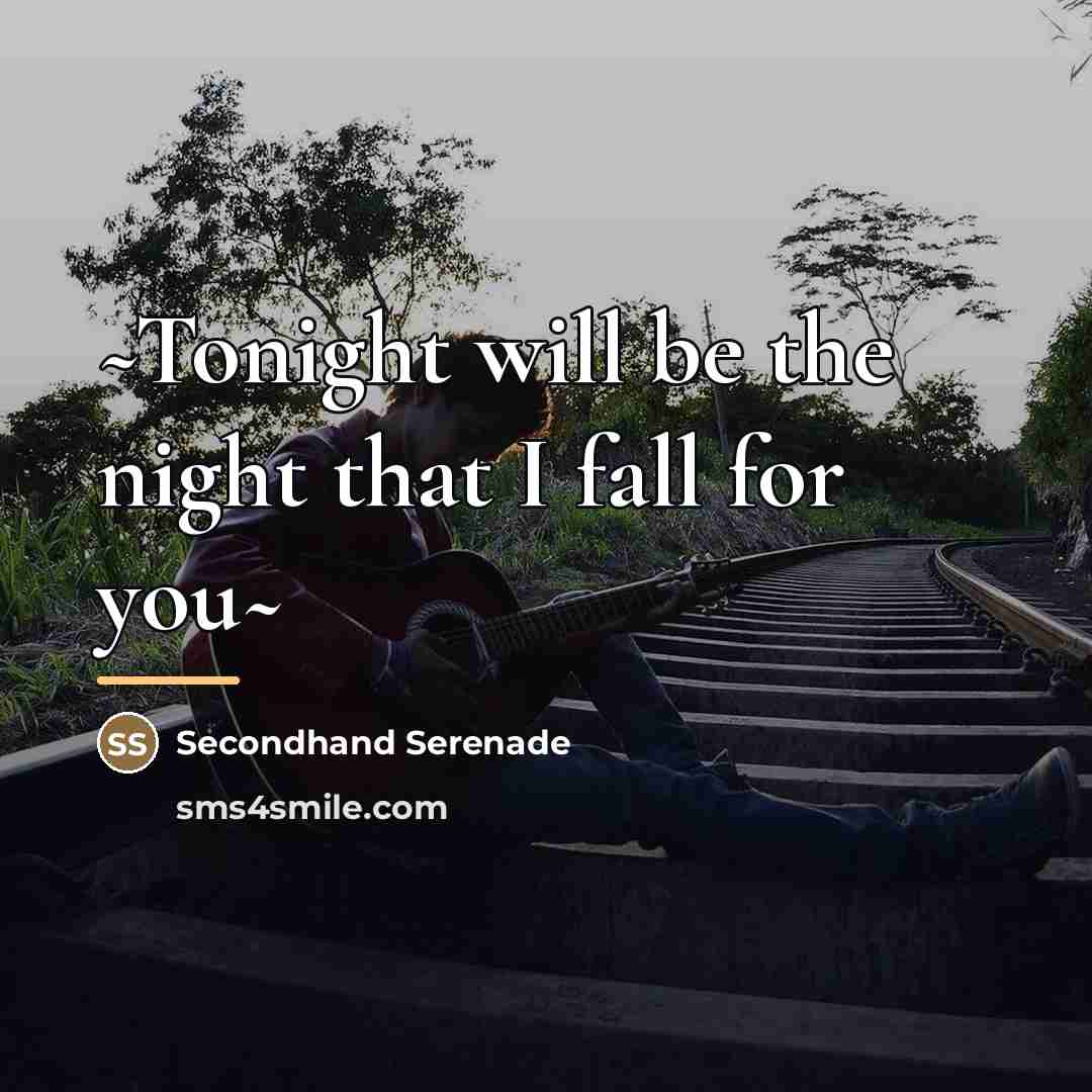 “~Tonight will be the night that I fall for you~…” quote by SecondHand Serenade